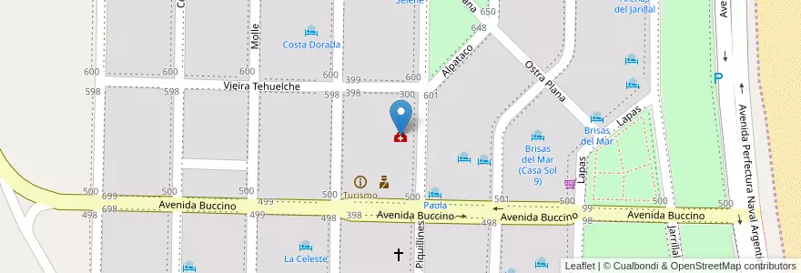 Mapa de ubicacion de Sala de Primeros Auxilios en Argentina, Río Negro, Departamento San Antonio, Sierra Grande.