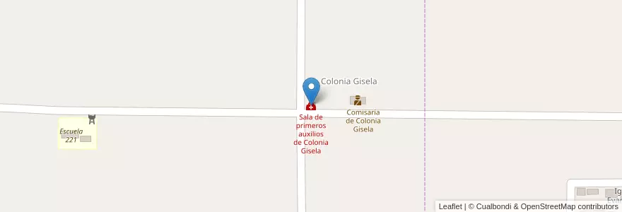 Mapa de ubicacion de Sala de primeros auxilios de Colonia Gisela en 아르헨티나, Misiones, Departamento San Ignacio, Municipio De General Urquiza.