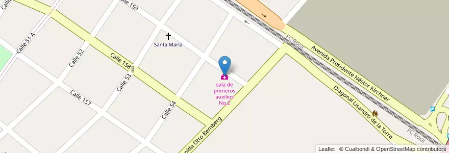 Mapa de ubicacion de sala de primeros auxilios No.2 en アルゼンチン, ブエノスアイレス州, Partido De Berazategui, Hudson.
