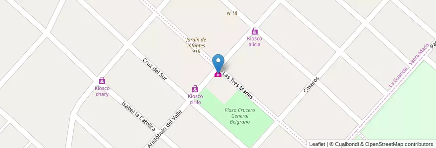 Mapa de ubicacion de Sala de primeros auxilios rene favaloro en Arjantin, Buenos Aires, Partido De San Miguel, Santa María.