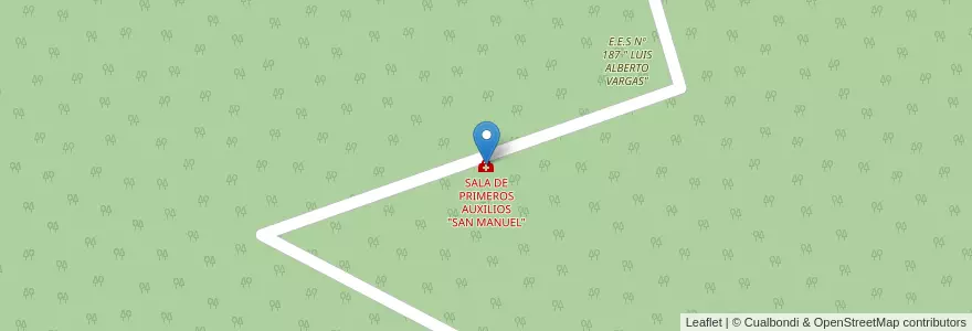 Mapa de ubicacion de SALA DE PRIMEROS AUXILIOS "SAN MANUEL" en アルゼンチン, チャコ州, Departamento General Güemes, Municipio De Villa Río Bermejito.