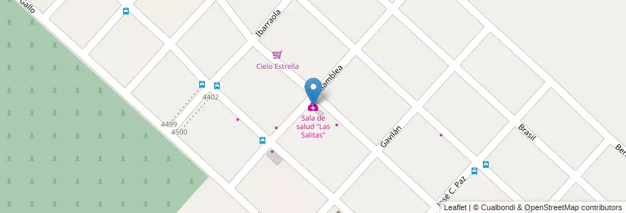 Mapa de ubicacion de Sala de salud "Las Salitas" en Argentine, Province De Buenos Aires, Partido De La Matanza, San Justo.