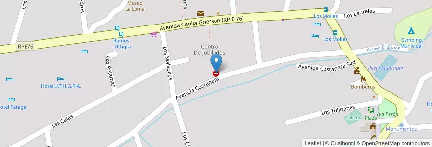Mapa de ubicacion de Sala De Salud en Argentina, Córdoba, Departamento Punilla, Pedanía Dolores, Municipio De Los Cocos.