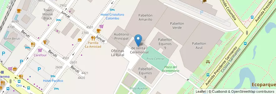 Mapa de ubicacion de Sala de Venta / Ceremonial, Palermo en 아르헨티나, Ciudad Autónoma De Buenos Aires, 부에노스아이레스, Comuna 14.