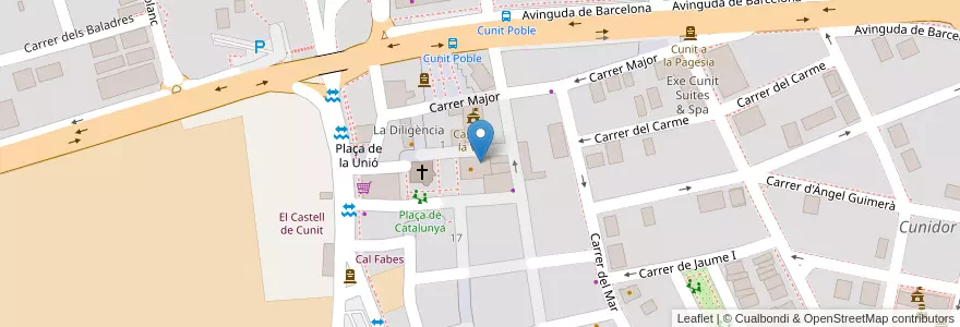 Mapa de ubicacion de Sala del Casal Municipal en İspanya, Tarragona.