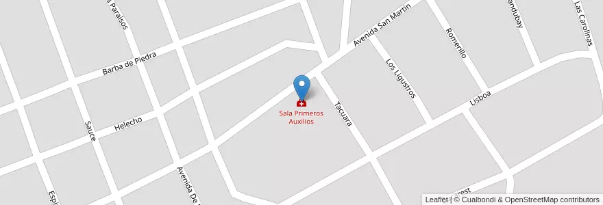 Mapa de ubicacion de Sala Primeros Auxilios en Argentina, Córdova, Departamento Punilla, Pedanía San Antonio, Municipio De Villa Giardino, Villa Giardino.