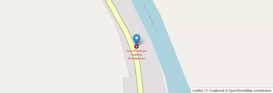 Mapa de ubicacion de Sala Primeros Auxilios Antequeras en Аргентина, Чако, Departamento Primero De Mayo, Municipio De Colonia Benítez.
