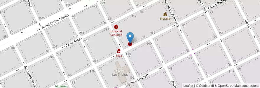 Mapa de ubicacion de Sala sanitaria El Picaflor en Argentinië, Buenos Aires, Partido De Junín, Junín.