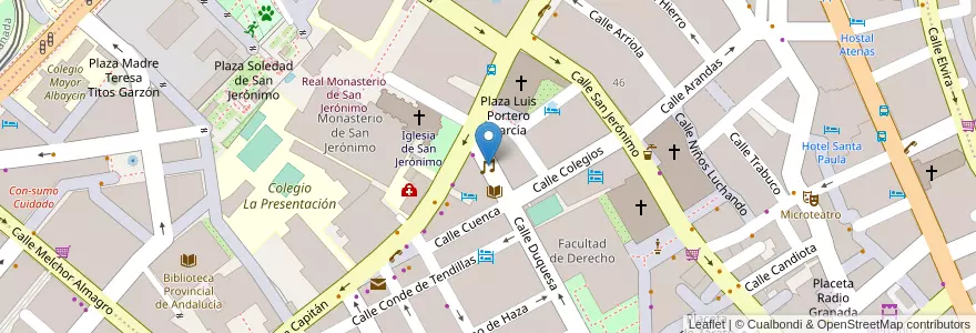Mapa de ubicacion de Sala Vogue en Spanje, Andalusië, Granada, Comarca De La Vega De Granada, Granada.