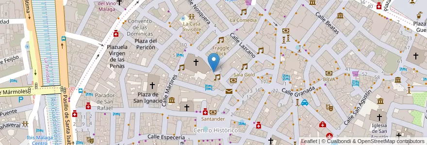 Mapa de ubicacion de Sala Wenge en Spagna, Andalucía, Málaga, Málaga-Costa Del Sol, Málaga.