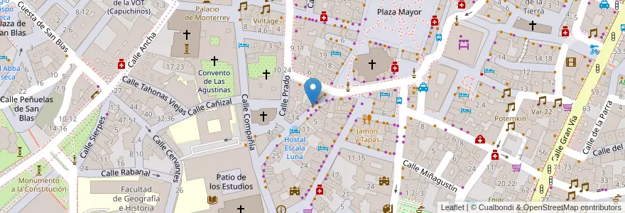 Mapa de ubicacion de Salamanca Coffee en Espagne, Castille-Et-León, Salamanque, Campo De Salamanca, Salamanque.