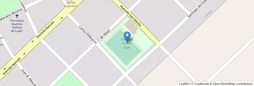 Mapa de ubicacion de Salazar Fútbol Club en Argentina, Buenos Aires, Partido De Daireaux.