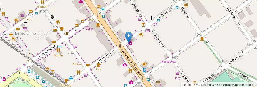 Mapa de ubicacion de Sale & Pepe, Belgrano en Аргентина, Буэнос-Айрес, Буэнос-Айрес, Comuna 13.
