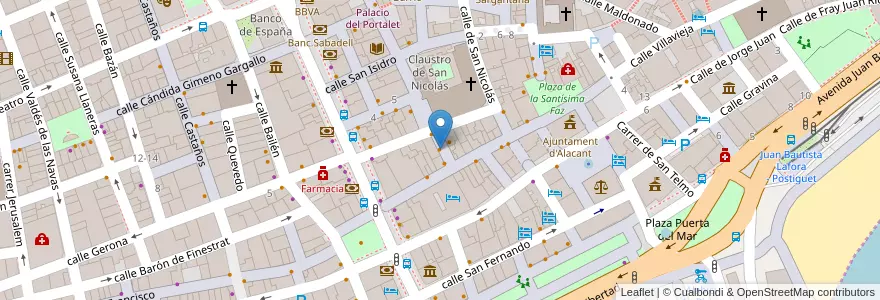 Mapa de ubicacion de Sale & Pepe Centro en Spagna, Comunitat Valenciana, Alacant / Alicante, L'Alacantí, Alacant / Alicante.