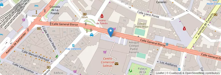 Mapa de ubicacion de Salesas en 스페인, 아스투리아스, 아스투리아스, Oviedo.