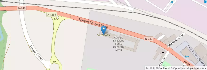 Mapa de ubicacion de SALESIANOS en Испания, Арагон, Уэска, Синка-Медио, Монсон.