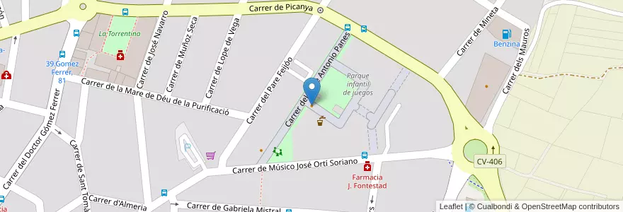 Mapa de ubicacion de Salibell en 스페인, Comunitat Valenciana, València / Valencia, L'Horta Oest, Torrent.