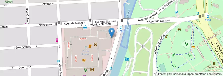 Mapa de ubicacion de Salida Allende en アルゼンチン, サンタフェ州, Departamento Rosario, Municipio De Rosario, ロサリオ.
