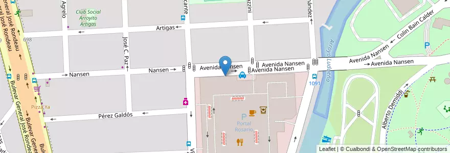 Mapa de ubicacion de Salida Nansen en 아르헨티나, Santa Fe, Departamento Rosario, Municipio De Rosario, 로사리오.