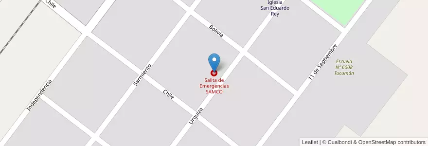 Mapa de ubicacion de Salita de Emergencias SAMCO en الأرجنتين, سانتا في, Departamento General López, Municipio De San Eduardo, San Eduardo.