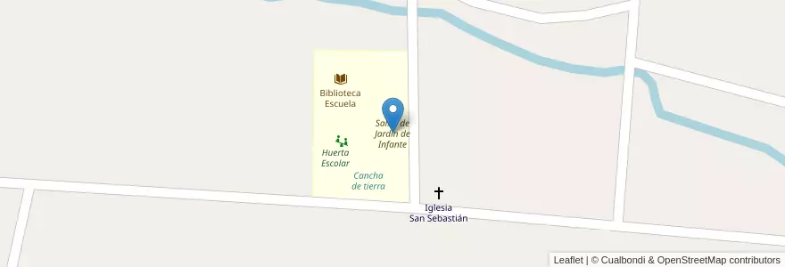 Mapa de ubicacion de Salita de Jardín de Infante en Arjantin, Şili, Neuquén, Departamento Picunches, Las Lajas.