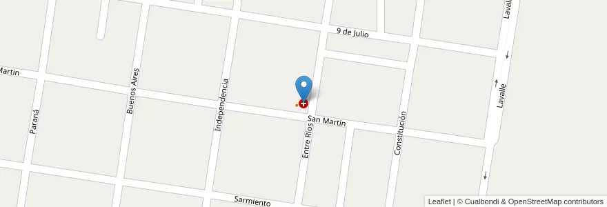 Mapa de ubicacion de Salita De Primeros Auxilios Municipal en Аргентина, Междуречье, Departamento Federal, Distrito Francisco Ramírez, Federal.