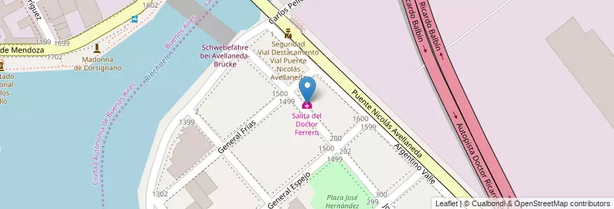 Mapa de ubicacion de Salita del Doctor Ferrero en 아르헨티나, Ciudad Autónoma De Buenos Aires, Partido De Avellaneda, 부에노스아이레스.