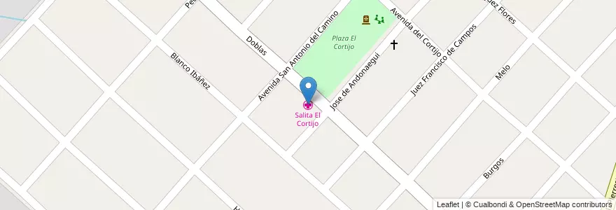Mapa de ubicacion de Salita El Cortijo en 阿根廷, 布宜诺斯艾利斯省, Partido De Merlo.