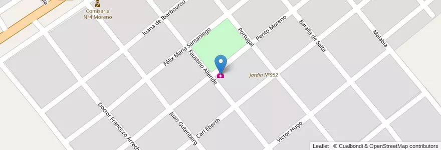 Mapa de ubicacion de Salita Molina Campos en Argentinië, Buenos Aires, Partido De Moreno, Cuartel V.
