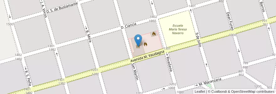 Mapa de ubicacion de Salón Bomberos Arroyito en アルゼンチン, コルドバ州, Departamento San Justo, Municipio Arroyito, Pedanía Arroyito, Arroyito.