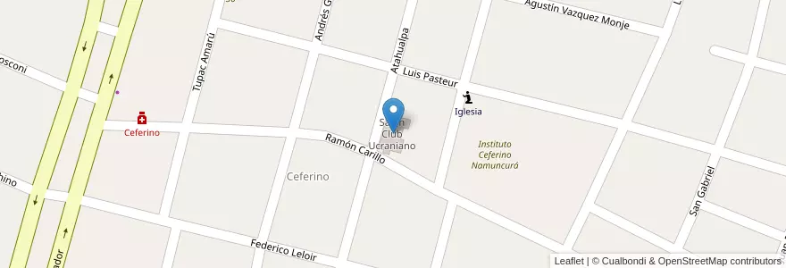Mapa de ubicacion de Salón Club Ucraniano en Argentina, Misiones, Departamento Guaraní, Municipio De San Vicente.