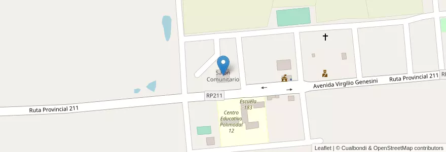 Mapa de ubicacion de Salón Comunitario en アルゼンチン, ミシオネス州, Departamento Leandro N. Alem, Municipio De Dos Arroyos.