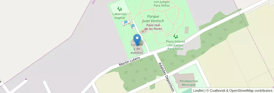 Mapa de ubicacion de Salón cultural y de eventos en Argentinien, Misiones, Departamento Montecarlo, Municipio De Montecarlo.