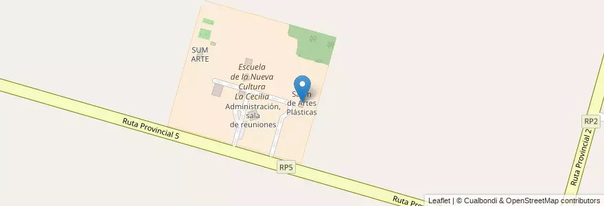 Mapa de ubicacion de Salón de Artes Plásticas en アルゼンチン, サンタフェ州, Departamento La Capital, Municipio De Monte Vera.