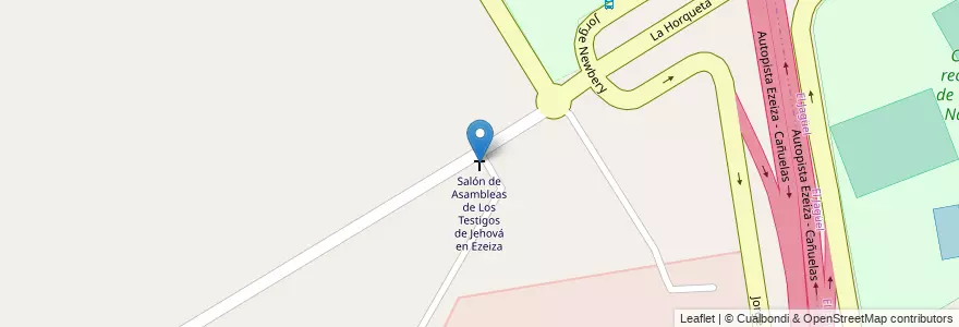 Mapa de ubicacion de Salón de Asambleas de Los Testigos de Jehová en Ezeiza en アルゼンチン, ブエノスアイレス州, Partido De Esteban Echeverría, Aeropuerto Internacional Ezeiza.