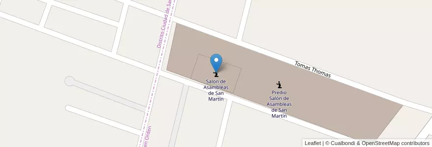 Mapa de ubicacion de Salon de Asambleas de San Martín en アルゼンチン, チリ, メンドーサ州, Departamento San Martín, Distrito Buen Orden.