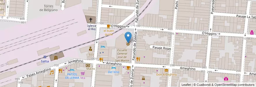 Mapa de ubicacion de Salon de eventos de Luz y Fuerza en アルゼンチン, サルタ州, Capital, Municipio De Salta, Salta.