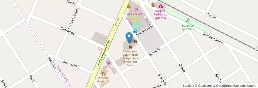 Mapa de ubicacion de Salon de Fiestas en Argentina, Provincia Di Buenos Aires, Partido De Escobar, Maquinista Savio.