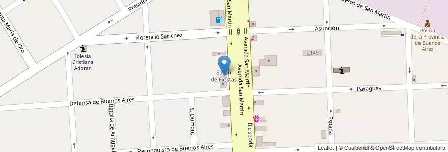 Mapa de ubicacion de Salón de Fiestas en Arjantin, Buenos Aires, Partido De Florencio Varela, Florencio Varela.