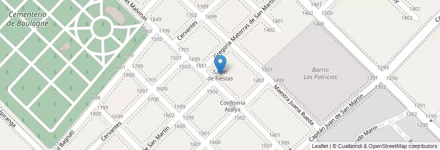 Mapa de ubicacion de Salon de Fiestas en Arjantin, Buenos Aires, Partido De San Isidro, Boulogne Sur Mer.
