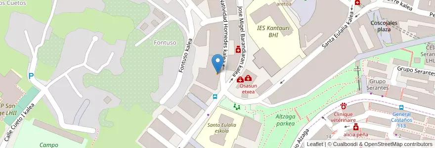 Mapa de ubicacion de Salon de Juego Higarillo en 스페인, Euskadi, Bizkaia, Bilboaldea, Santurtzi.