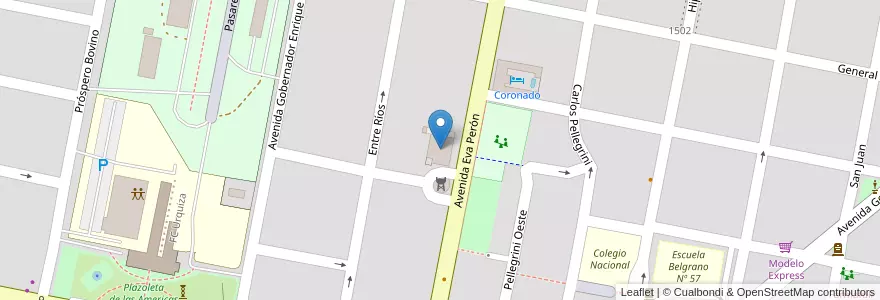 Mapa de ubicacion de Salon de las Américas en Argentina, Entre Ríos, Departamento Concordia, Distrito Suburbios, Concordia, Concordia.