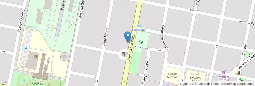 Mapa de ubicacion de Salon de las Américas en 아르헨티나, 엔트레리오스주, Departamento Concordia, Distrito Suburbios, Concordia, Concordia.
