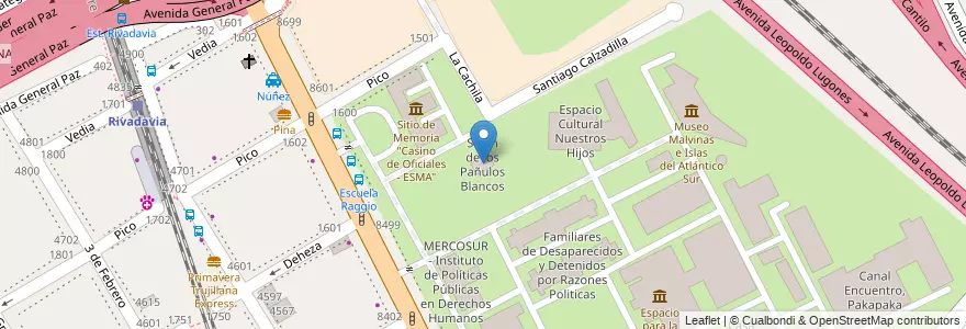 Mapa de ubicacion de Salón de los Pañulos Blancos, Nuñez en アルゼンチン, Ciudad Autónoma De Buenos Aires, ブエノスアイレス, Comuna 13.