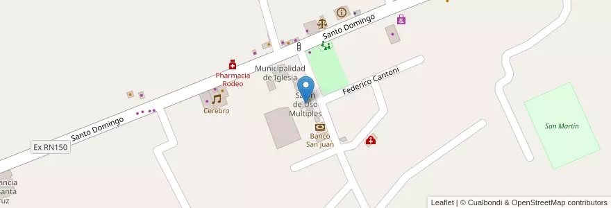 Mapa de ubicacion de Salon de Uso Multiples en アルゼンチン, サンフアン州, チリ, Iglesia.