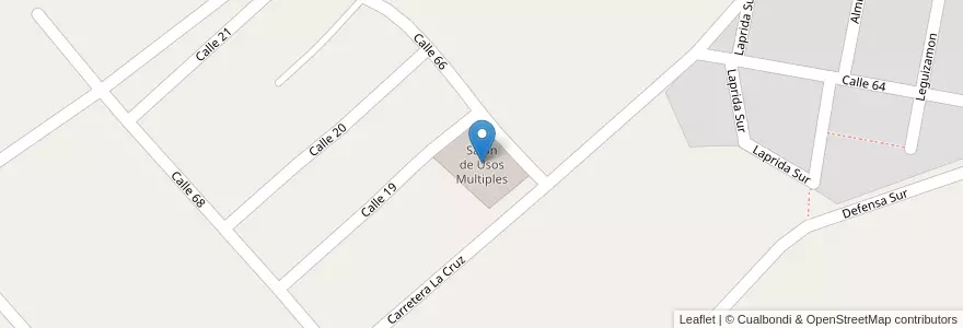 Mapa de ubicacion de Salon de Usos Multiples en 阿根廷, 恩特雷里奥斯省, Departamento Concordia, Distrito Suburbios, Concordia, Concordia.