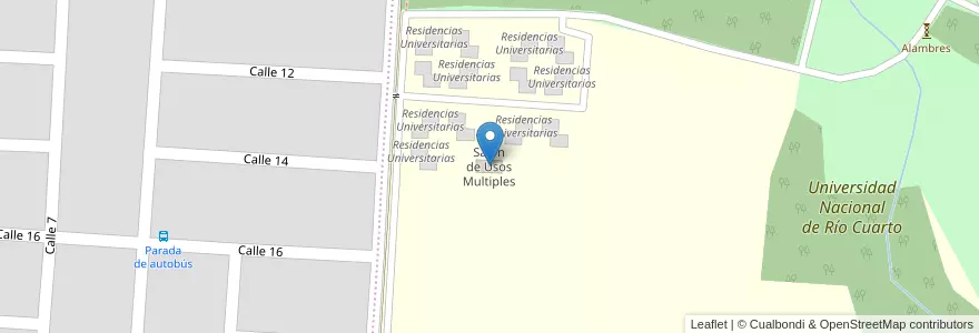 Mapa de ubicacion de Salón de Usos Multiples en Argentina, Córdoba, Departamento Río Cuarto, Pedanía Río Cuarto, Municipio De Las Higueras, Las Higueras.