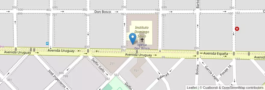 Mapa de ubicacion de Salon de Usos Múltiples en Argentinië, La Pampa, Municipio De Santa Rosa, Departamento Capital, Santa Rosa.
