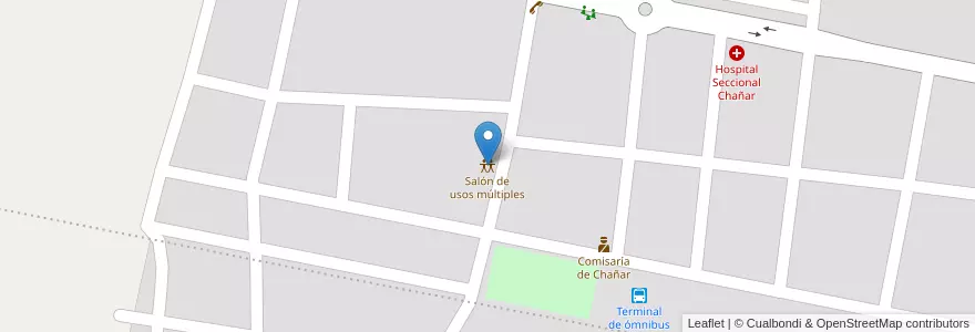 Mapa de ubicacion de Salón de usos múltiples en アルゼンチン, ラ・リオハ州, Departamento General Belgrano.