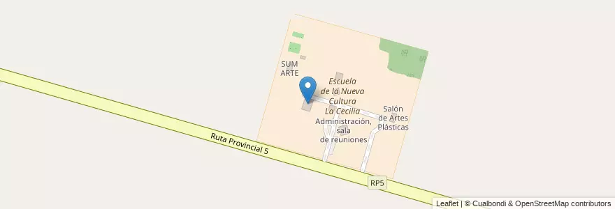 Mapa de ubicacion de Salón de Usos Múltiples, Cocina, informática, alumnado, baños en アルゼンチン, サンタフェ州, Departamento La Capital, Municipio De Monte Vera.